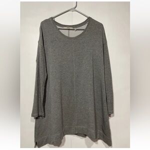 Soft‎ Surroundings Oversized Sweater Womens Small Gray Scoop Neck Long Sleeve